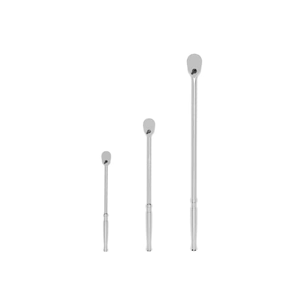 1/4, 3/8, 1/2 Inch Drive Long Ratchet Set, 3-Piece (9, 12, 18 in.)